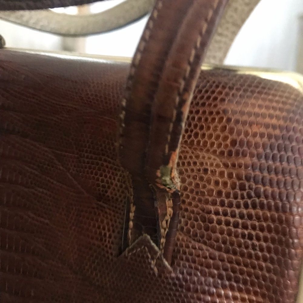 Vintage  alligator crocodile look handbag - Picture 3 of 8